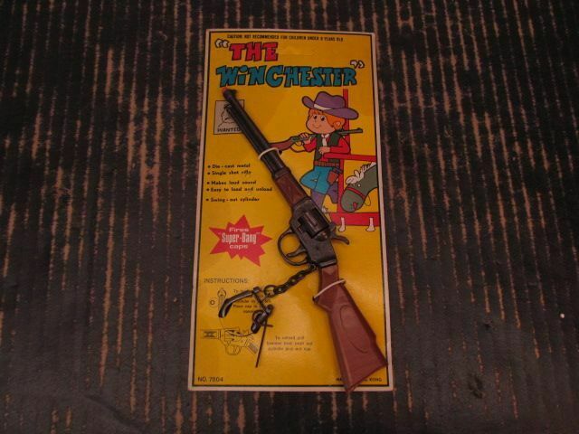 The Winchester Rifle Miniature Toy Cap Gun Made In Hong Kong 7" Diecast #7804