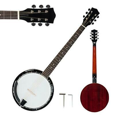 New 6 String Banjo Full Size With Closed Back 24 Brackets Head & Maple Neck