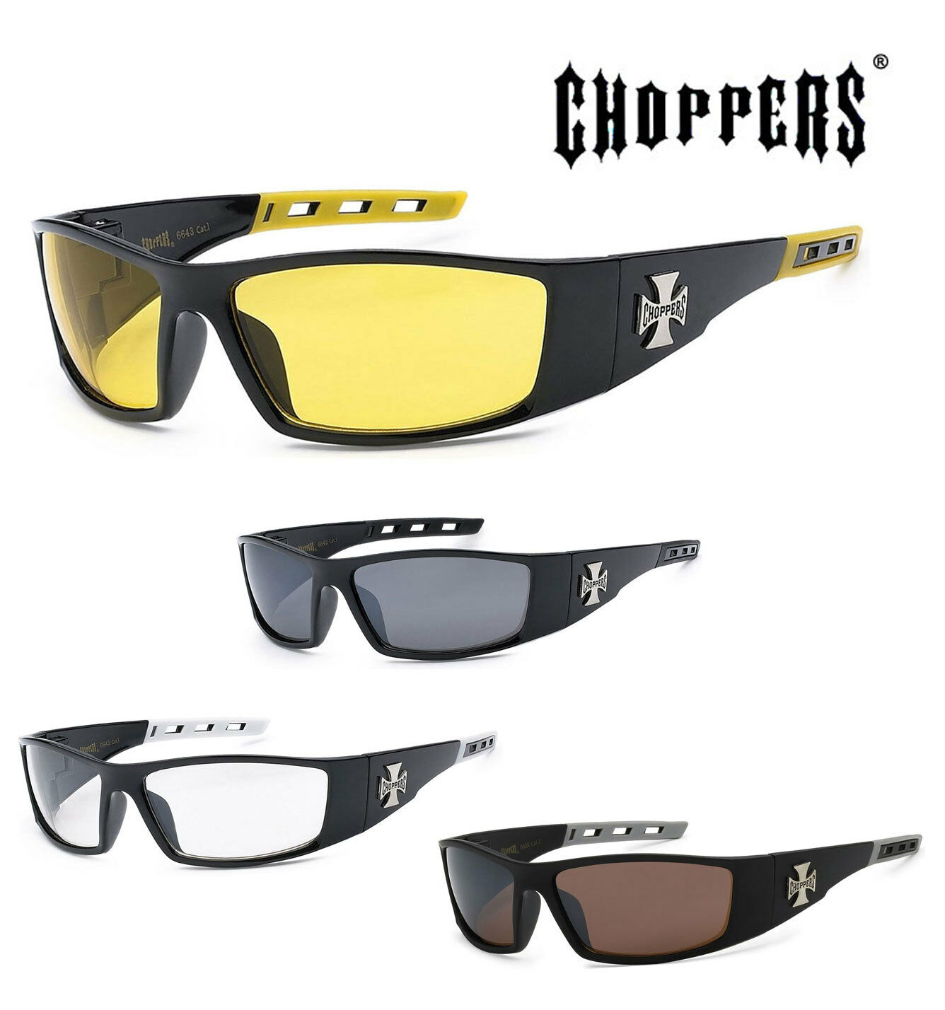 1 Pair Choppers Mens Riding Biker Motorcycle Day Night Glasses Sunglasses C50